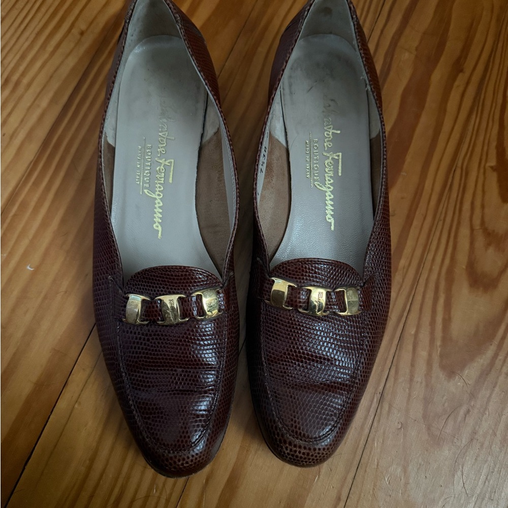 Salvatore Ferragamo Brown Leather Women's Shoes